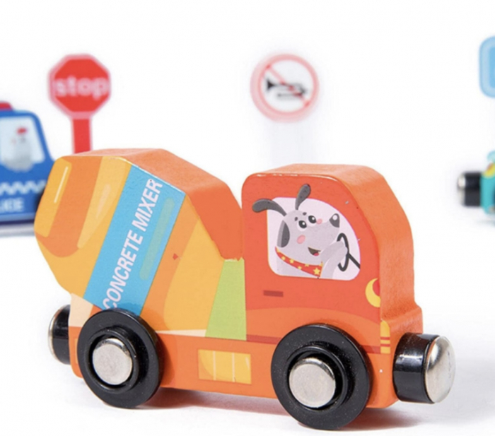 Set educativ, trenulet magnetic si semne rutiere, 3 ani [3]
