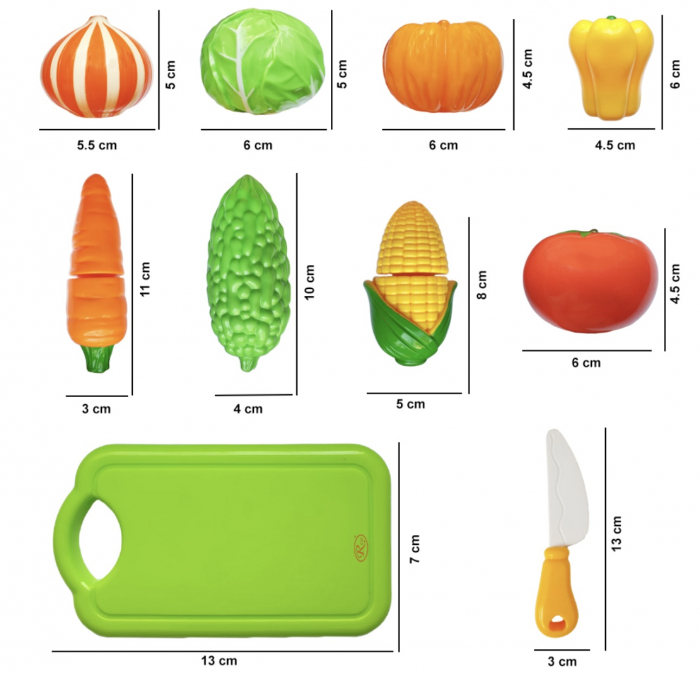 Set Legume feliate Tocator Cutit Alimente pentru gatit din plastic [3]