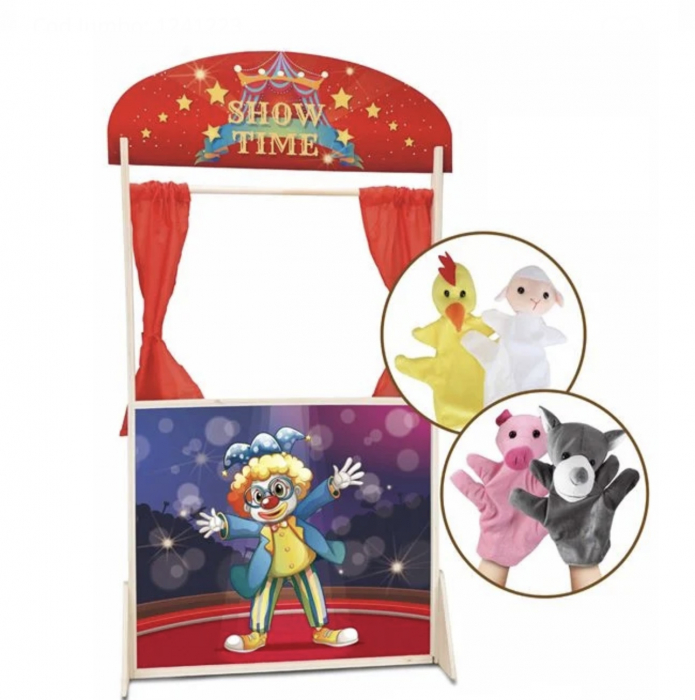 Set Teatru de Papusi cu 4 Figurine 57x20x104cm, 3+ ani [2]