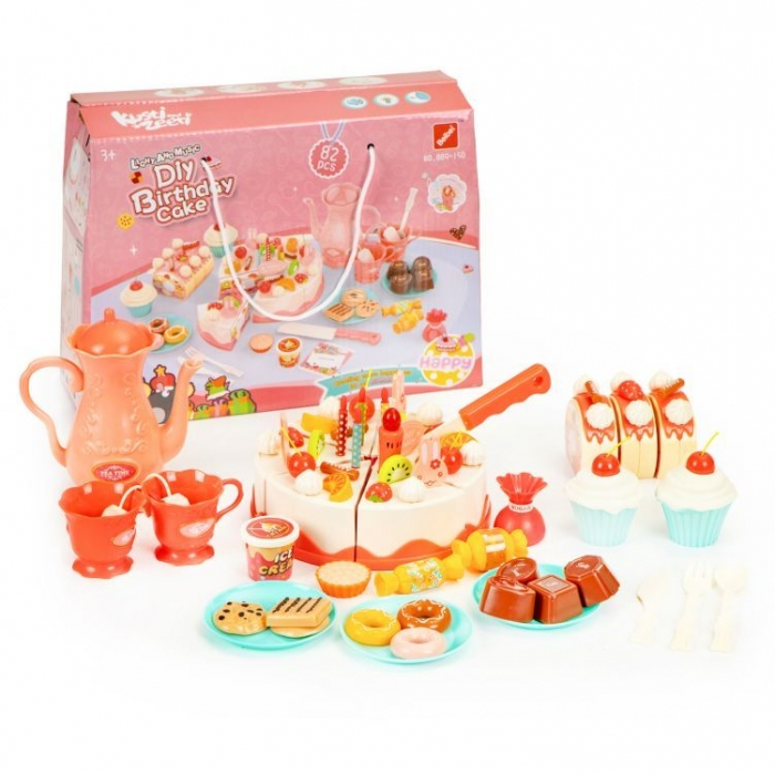 Set tort aniversar cu accesorii, 82 de elemente, Ecotoys HC417716 [3]