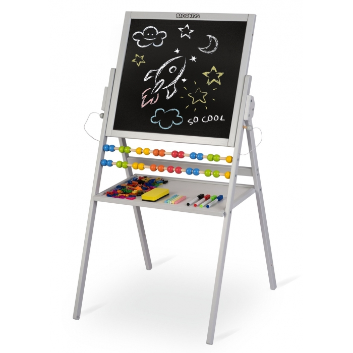 Tabla educationala cu doua fete si accesorii Ricokids RK-800, 101 x 54 x 55 cm, Gri [7]