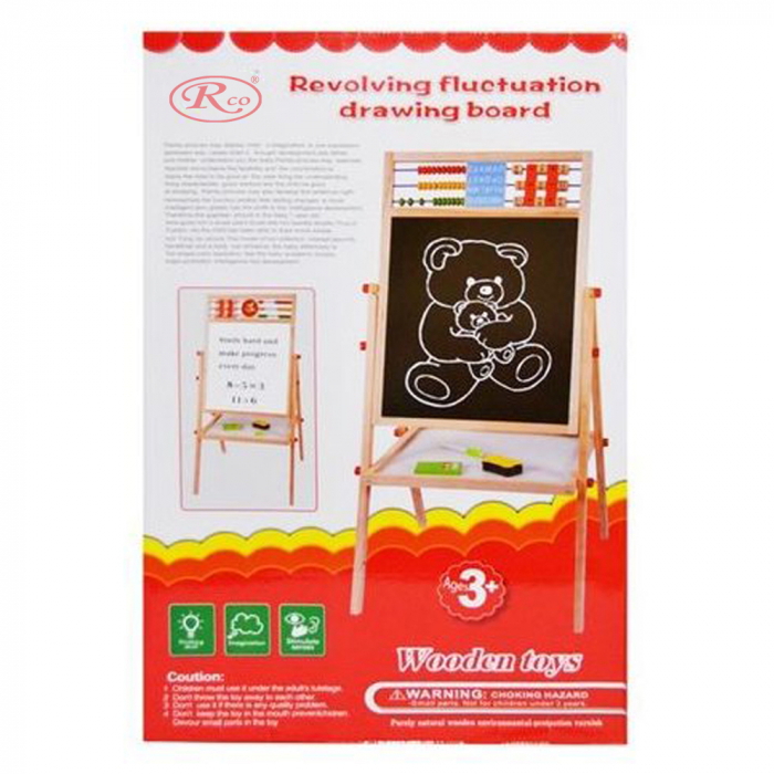 Tablita lemn mare cu 2 fete, suport si accesorii, 66 cm [2]