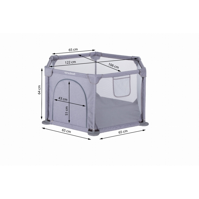 Tarc de joaca hexagonal pentru copii 122 x 106 cm Kidwell FANKO - Gray [7]
