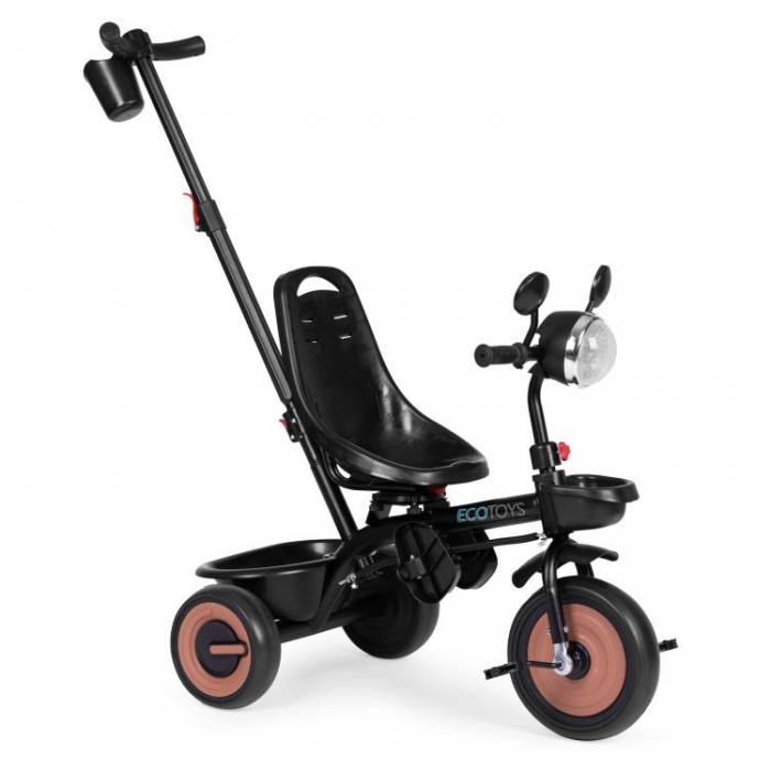 Tricicleta 3 in 1 pentru copii, scaun rotativ 360°, roti din spuma EVA, Ecotoys WQL-066-51 - Bej [8]