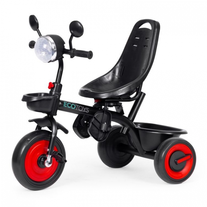 Tricicleta 3 in 1 pentru copii, scaun rotativ 360°, roti din spuma EVA, Ecotoys WQL-066-51 - Rosu [11]