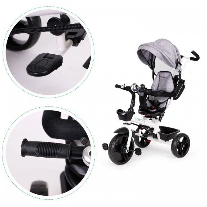 Tricicleta cu sezut reversibil Ecotoys JM-322 - Gri [5]