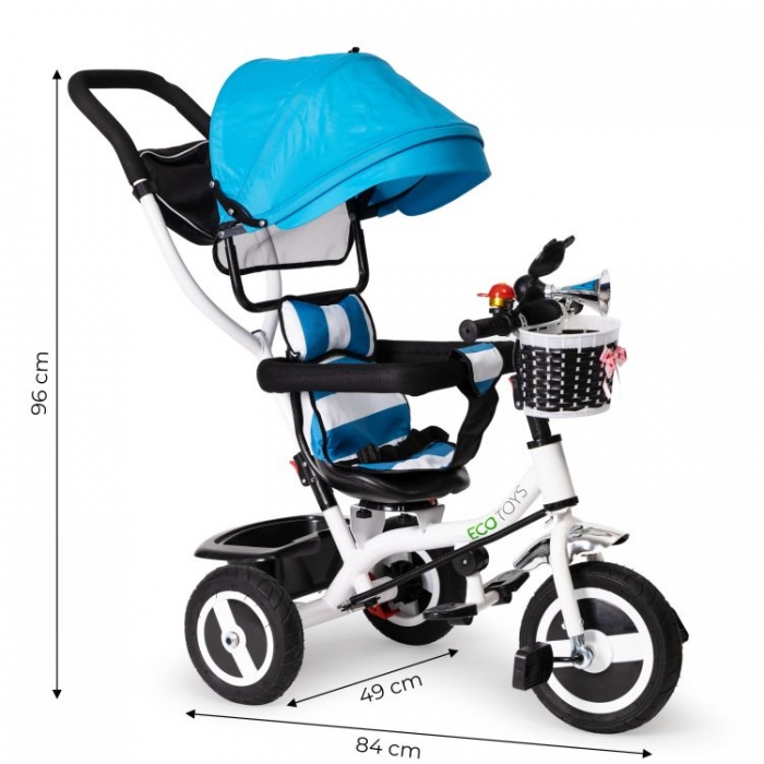 Tricicleta cu sezut rotativ Ecotoys JM-066-9L - Albastra [5]