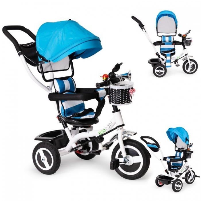 Tricicleta cu sezut rotativ Ecotoys JM-066-9L - Albastra [9]