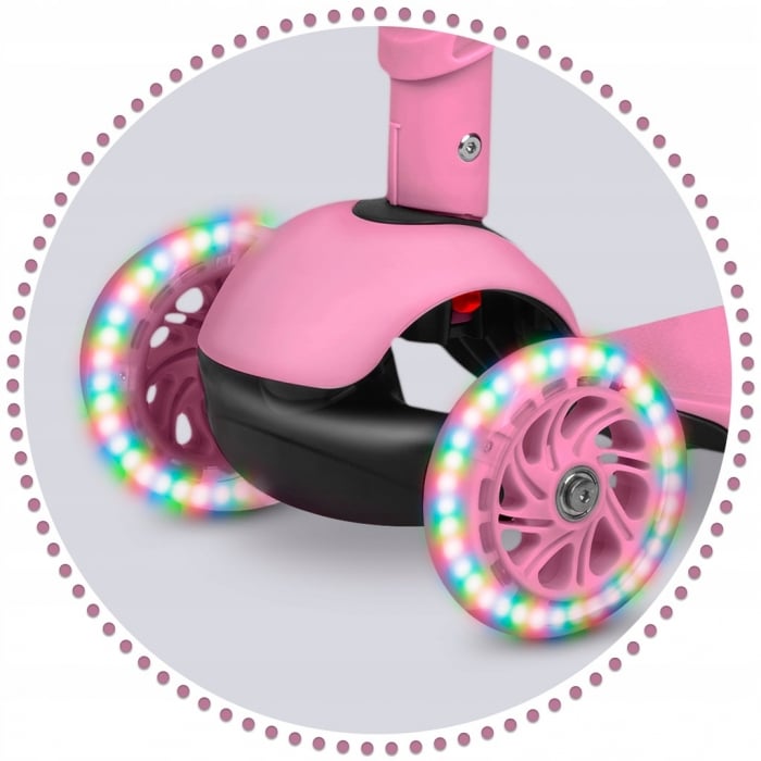 Trotineta 3 in 1 cu roti cu LED Ricokids Todi 765400 - Roz [6]