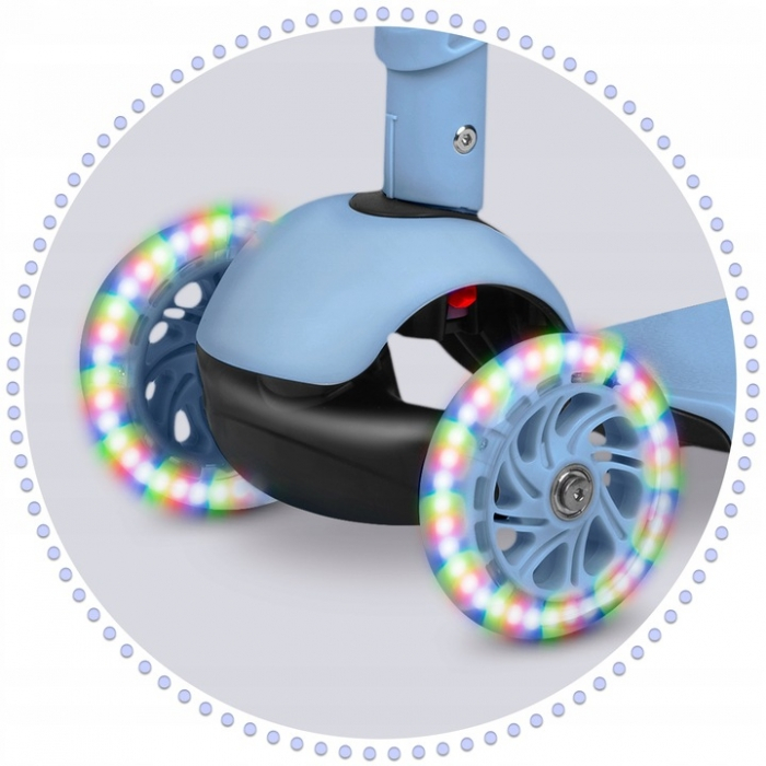Trotineta 3 in 1 cu roti cu LED Ricokids Todi 765401 - Albastru [6]