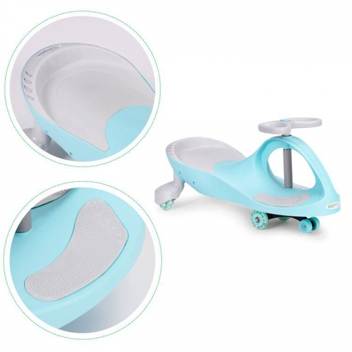 Trotineta gravitationala tip barca cu roti LED Ecotoys YM-SW-1 - Albastru [8]