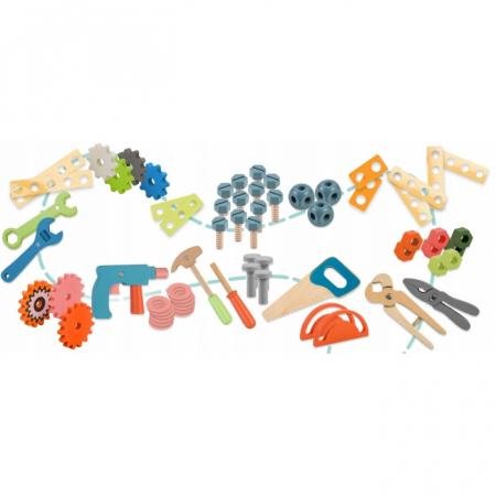 Atelier de lucru din lemn cu accesorii incluse, 60 x 30 x 75.5 cm, Ricokids RK-876 [3]