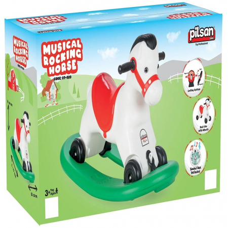 Balansoar muzical pentru copii Pilsan Horse white [3]