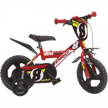 Vehicule cu Pedale - Bicicleta copii Dino Bikes 12" Pro-cross rosu