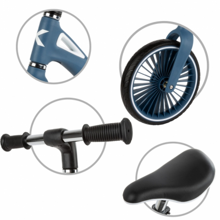 Bicicleta fara pedale, cadru nailon, roti PU, Kidwell NIX - Bleumarin [3]