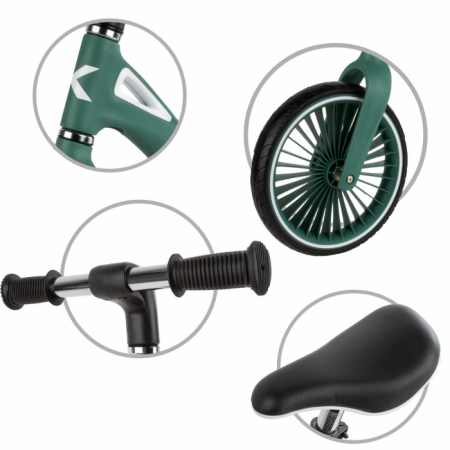 Bicicleta fara pedale, cadru nailon, roti PU, Kidwell NIX - Verde [3]