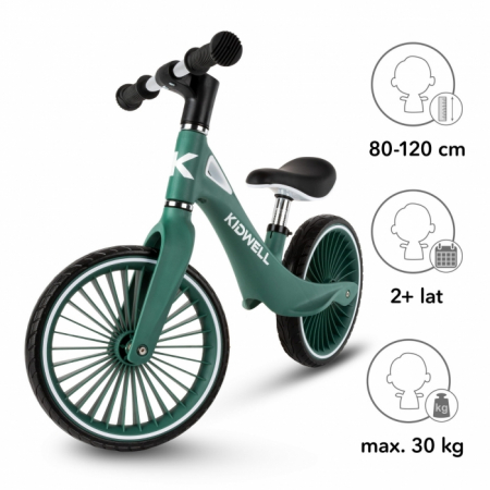Bicicleta fara pedale, cadru nailon, roti PU, Kidwell NIX - Verde [5]