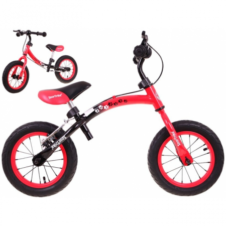 Bicicleta fara pedale cu frana si cadru variabil, roti gonflabile, Boomerang SporTrike - Rosu [1]