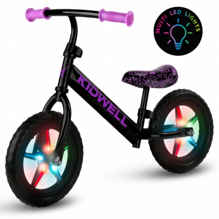 Biciclete - Bicicleta fara pedale cu LED Kidwell REBEL - Neon Pink