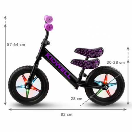 Bicicleta fara pedale cu LED Kidwell REBEL - Neon Pink [7]