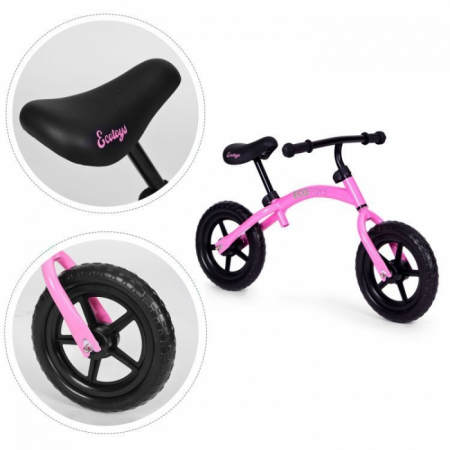 Bicicleta fara pedale cu roti din spuma EVA Ecotoys YM-BB-13 - Roz [3]
