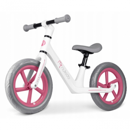 Biciclete - Bicicleta fara pedale pentru copii, 87 x 39 x 54 cm, roti EVA, Light Flee Nukido NK-604 - Roz - Alb