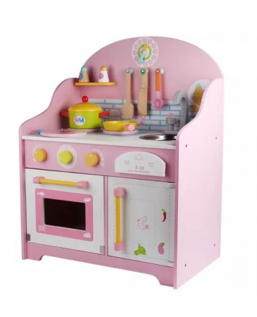 Jucarii Copii - Bucatarie din lemn cu ustensile, pentru copii 63 cm, 3 ani