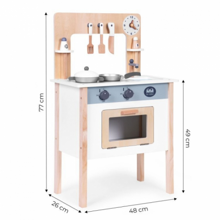 Bucatarie din lemn pentru copii cu accesorii, 48 x 26 x 77 cm, Ecotoys HM232569 [6]