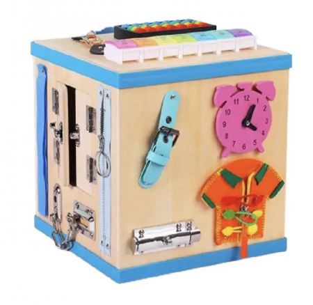 Jucarii Copii 1-2 ani - Busy Board Cub Educational Interactiv din Lemn