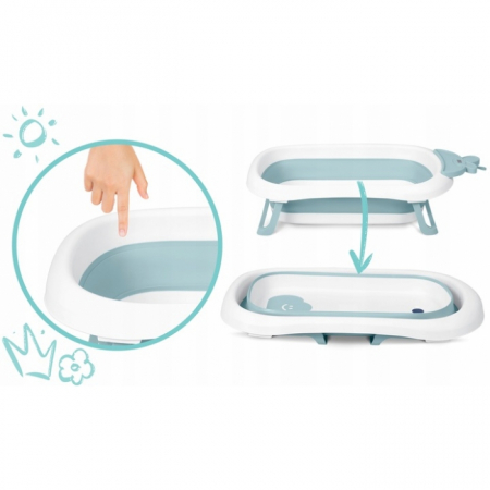 Cadita de baie cu dop de scurgere si termometru Ricokids RK-282 - Albastru [4]