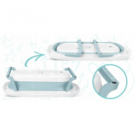 Cadita de baie cu dop de scurgere si termometru Ricokids RK-282 - Albastru [5]