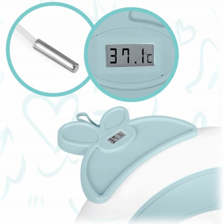 Cadita de baie cu dop de scurgere si termometru Ricokids RK-282 - Albastru [1]