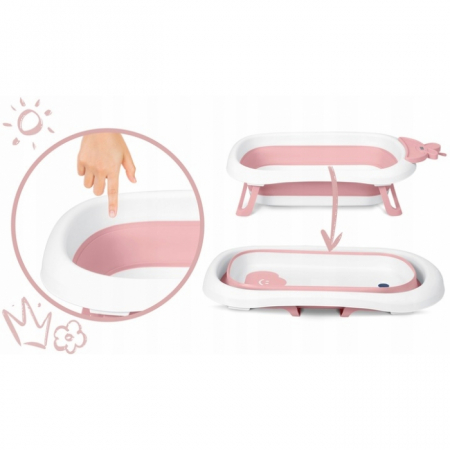 Cadita de baie cu dop de scurgere si termometru Ricokids RK-282 - Roz [5]