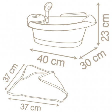 Cadita pentru papusa Smoby Baby Nurse Baleno Bath roz cu accesorii [3]