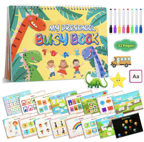 Nevoi Speciale, Autism si Sindromul Down - Carte cu activitati educative si Stickere reutilizabile in limba engleza