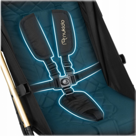 Carucior sport pentru copii, 78 x 33 x 104 cm, Nukido Paseo 716001 - Negru cu auriu [5]