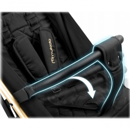 Carucior sport pentru copii, 78 x 33 x 104 cm, Nukido Paseo 716001 - Negru cu auriu [10]