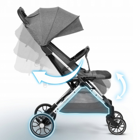 Carucior sport pentru copii, 78 x 33 x 104 cm, Nukido Paseo 716002 - Gri [2]