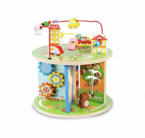 Jucarii Motrice si Senzoriale - Centru activitati educative din lemn Beilaluna Cylindrical