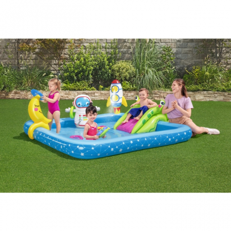 Piscine, Colace si Accesorii Inot Copii - Centru de joaca copii, Bestway Astronaut, gonflabil, PVC, 228 x 206 x 84 cm
