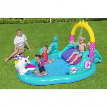 Centru de joaca copii, Bestway Unicorn, gonflabil, PVC, 274 x 195 x 137 cm [1]