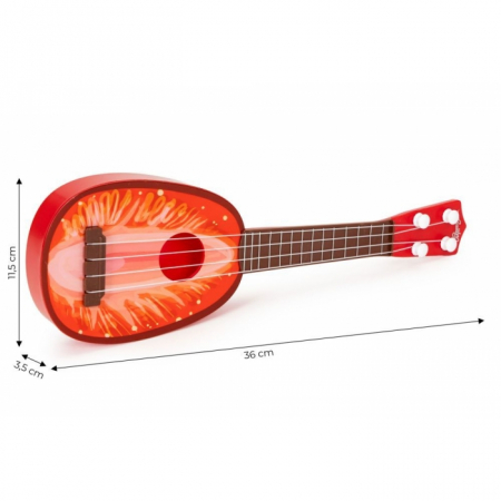 Chitara ukulele pentru copii cu 4 corzi Ecotoys MJ030 - Capsuna [4]
