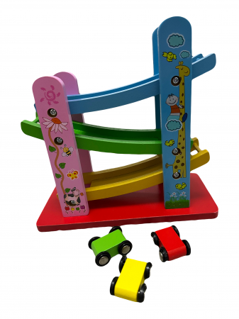 Jucarii Copii - Circuit cu 3 piste si 3 masinute colorate