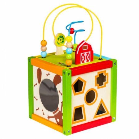 Cub educational din lemn 1004P Ecotoys [1]