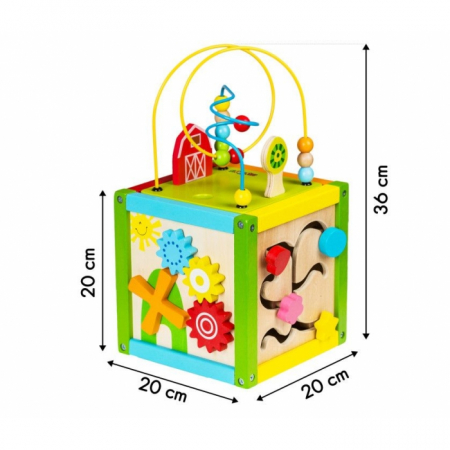 Cub educational din lemn 1004P Ecotoys [4]