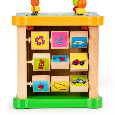 Cub educational din lemn cu tabla Ecotoys HM015473 [3]