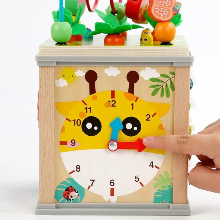 Cub Educativ bebe, din lemn cu 10 in 1 activitati [5]