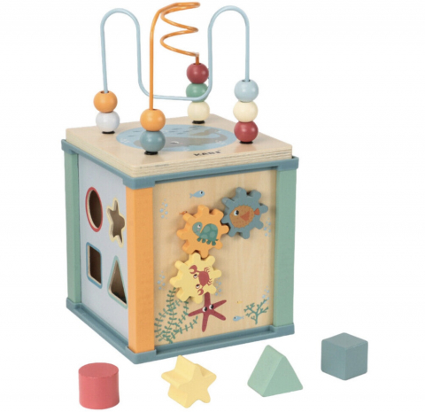 Jucarii Motrice si Senzoriale - Cub educativ copii 5in1 Labirint activitati motrice Ocean