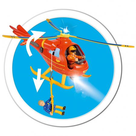 Elicopter electric Simba Fireman Sam Wallaby cu figurina Tom [4]