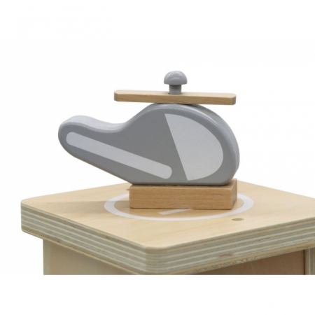 Garaj tip parcare, din lemn, pentru masinute cu lift si masinute Ecotoys W04B047B [3]